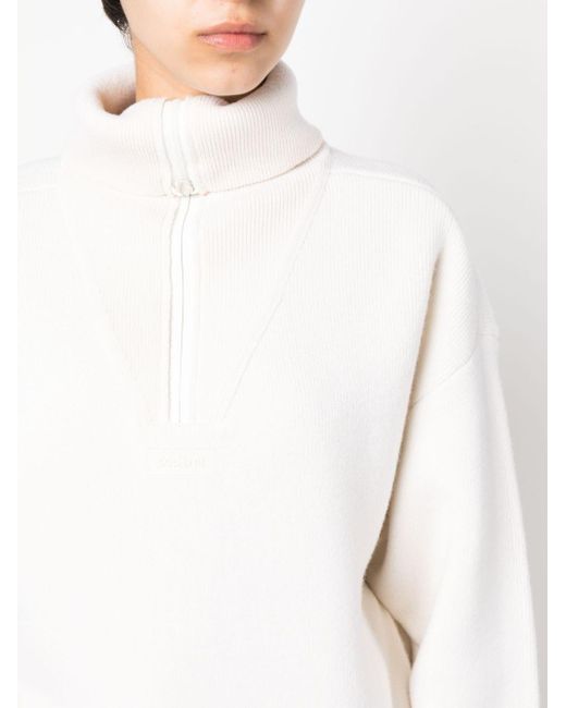 Coperni Wool-blend Half-zip Jumper in het White