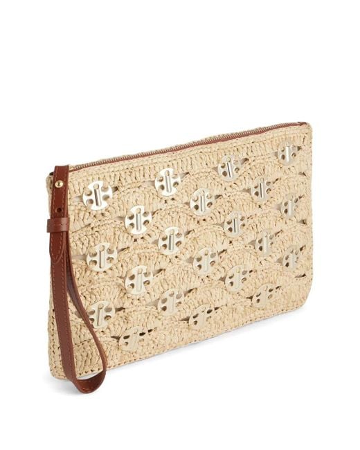 Rabanne Natural Lurex-Detail Clutch Bag