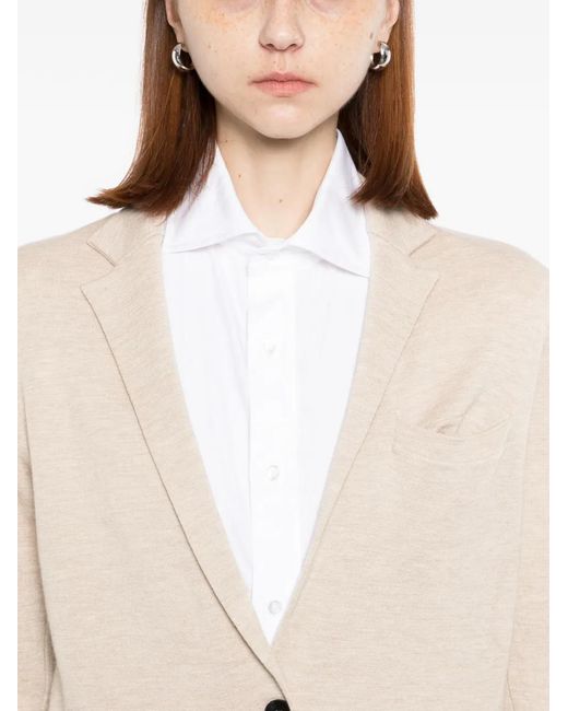 Blazer Boutonné À Revers Crantés N.Peal Cashmere en coloris Natural