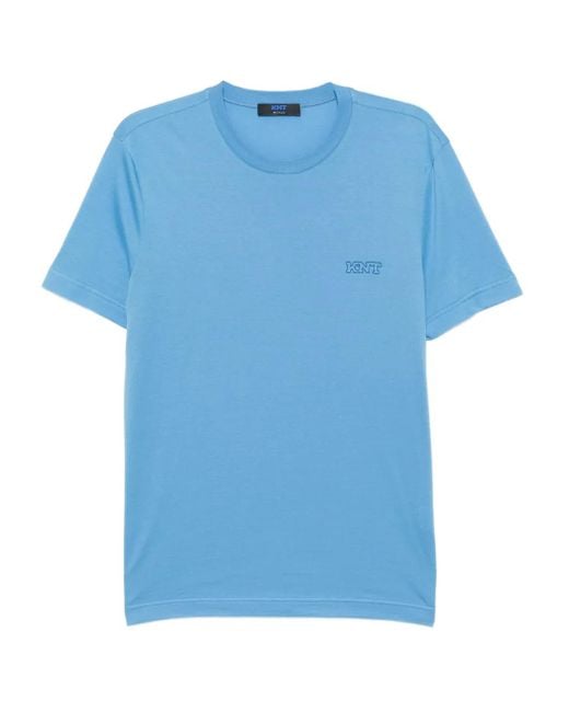 Camiseta con logo bordado Kiton de hombre de color Blue