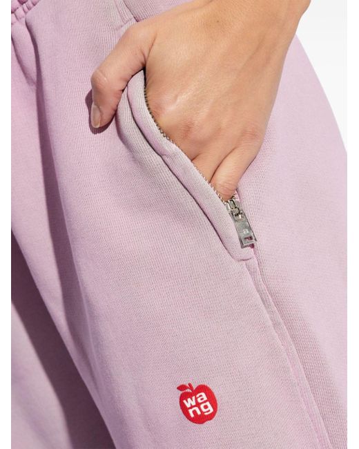 Pantalon de jogging en coton à logo imprimé Alexander Wang en coloris Pink