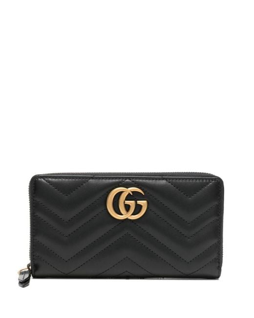 Gucci Black GG Marmont Quilted Leather Wallet