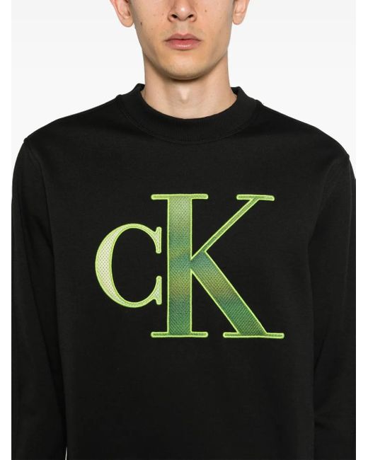 Calvin Klein Sweater Met Logopatch in het Black voor heren