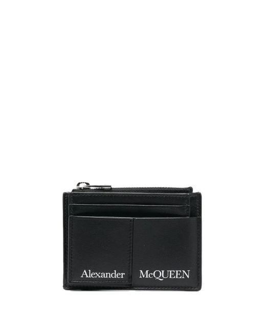 McQueen Black Mini Coin Zip Holder For for men