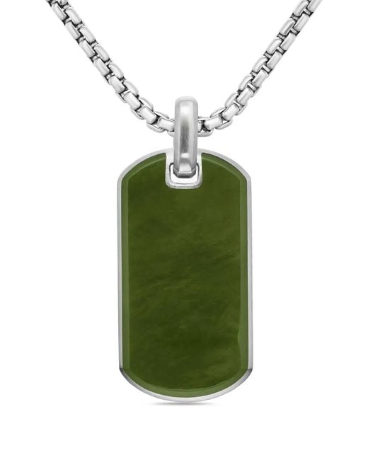David Yurman Green Sterling Chevron Tag (35Mm) for men