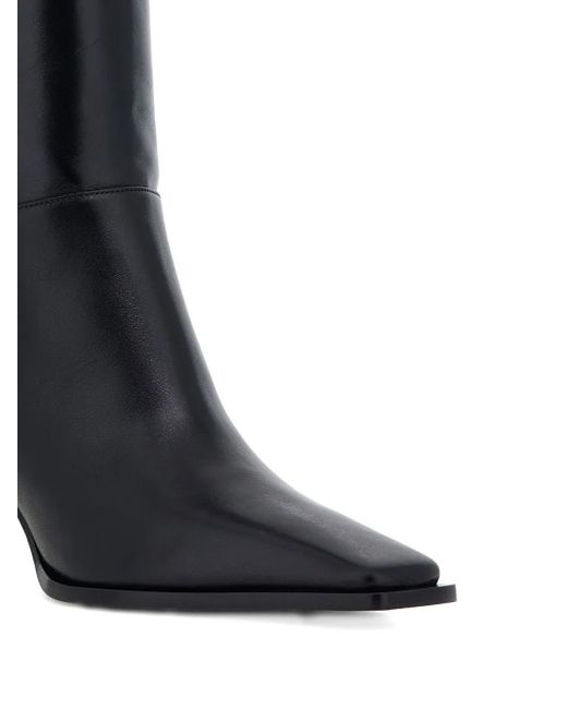 Roberto Cavalli Black Knee-High Leather Boots