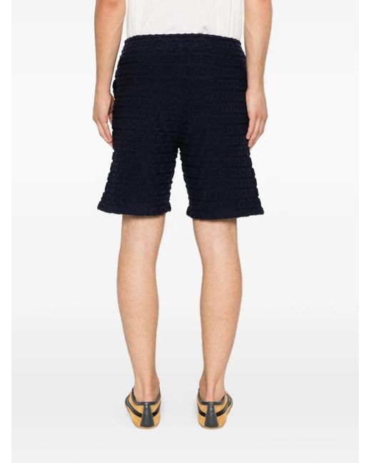 Sandro Black Sponge Geometric-Jacquard Towelling Shorts for men
