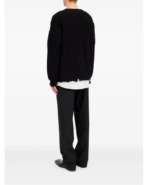MM6 by Maison Margiela Black Round-Neck Knitwear for men