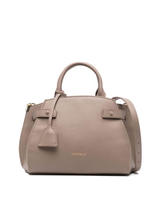 Coccinelle Natural Small Kliché Leather Tote Bag
