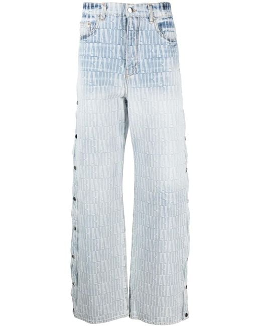 Amiri Blue Jacquard Snap-Off Jeans for men