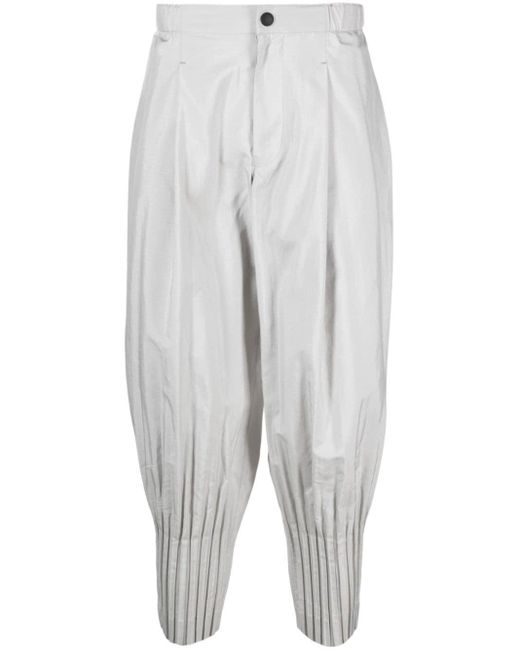 Pantaloni Cascade con pieghe di Homme Plissé Issey Miyake in White da Uomo