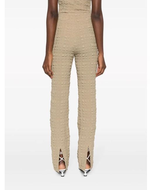 Nanushka Natural Juna Seersucker Slim-Fit Trousers