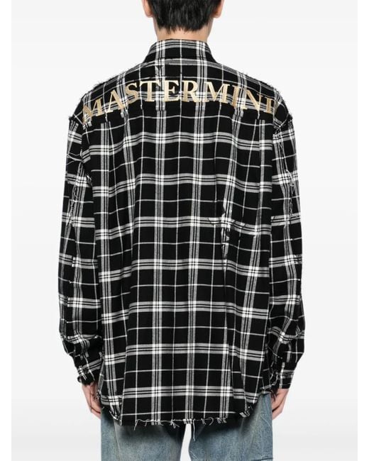 MASTERMIND WORLD Black Logo-Embroidered Shirt for men