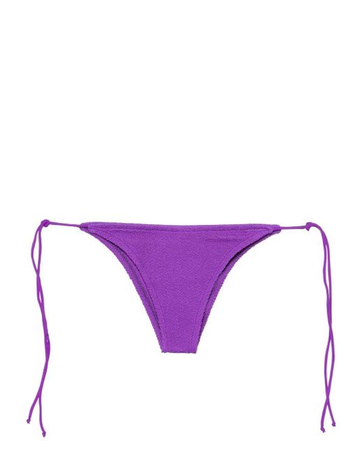 Mc2 Saint Barth Purple Marielle Shirred Bikini Bottom