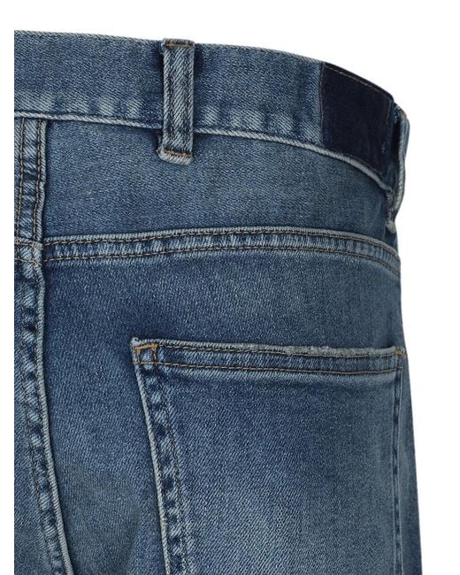Eleventy Blue Faded-Effect Tapered Jeans for men