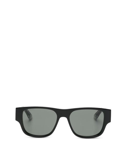 Gucci Gray Geomtric-Frame Sunglasses