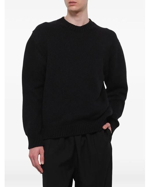 vowels Black Ribbed-Trim Sweater for men