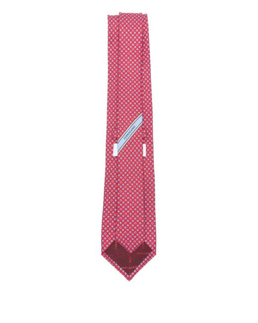 Ferragamo Pink Patterned Tie for men