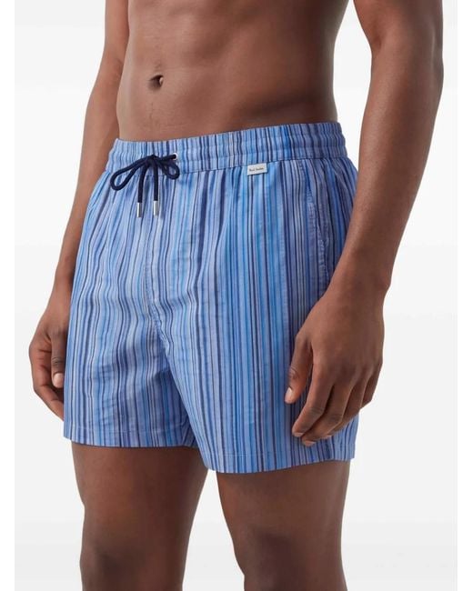 Paul Smith Blue Swim Short Jacquard Signature for men
