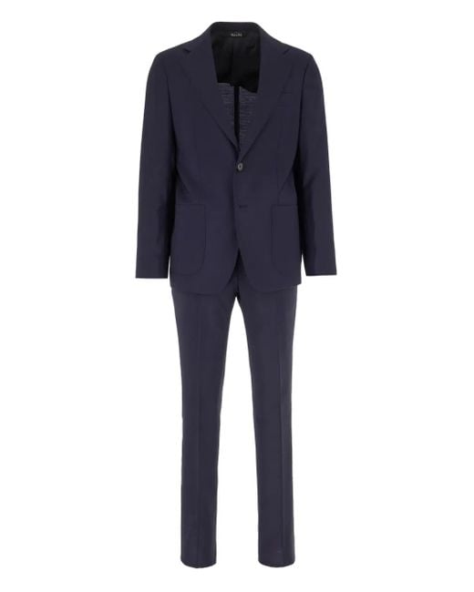 Traje de lana con botones Colamarino de hombre de color Blue