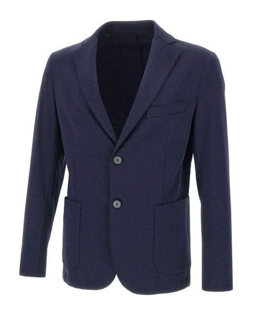 Diktat Blue Two-Button Patch-Pocket Blazer for men
