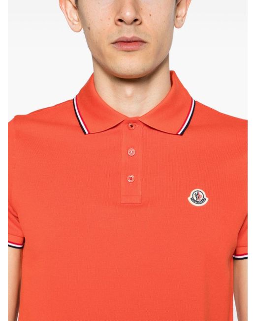 Moncler Orange Polo Shirt for men