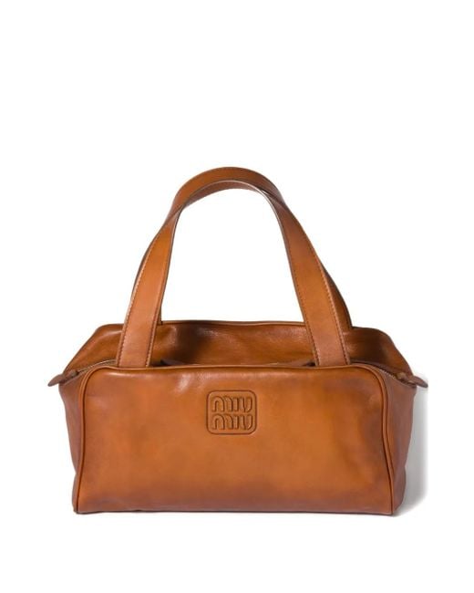 Miu Miu Brown Schultertasche Mit Reißverschluss