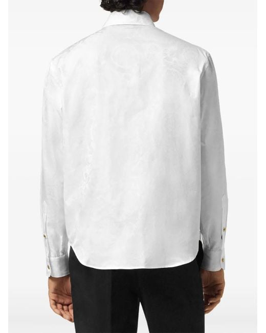 Versace White Jacquard Cotton Shirt for men