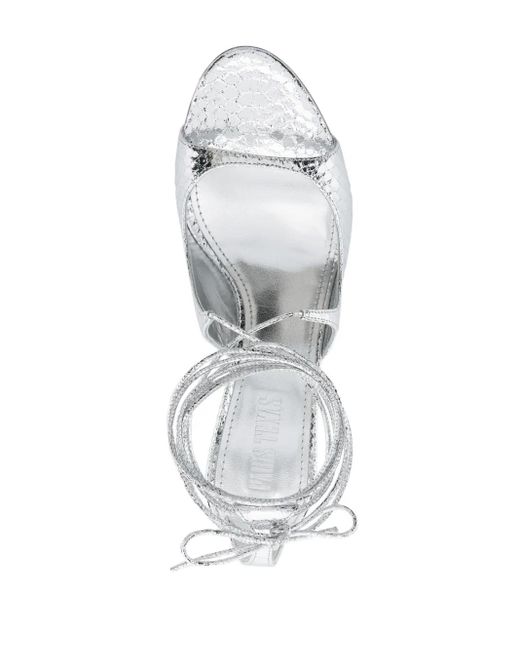 Paris Texas White Loulou Lace Up Sandal 70