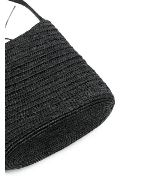 The Row Black Alma Woven Shoulder Bag