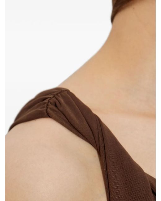 Gestuz Brown Ruched Halterneck Bodysuit