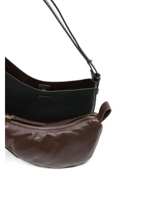 Soeur Black Crescent Leather Shoulder Bag