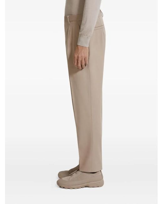 メンズ Zegna プリーツ パンツ Natural