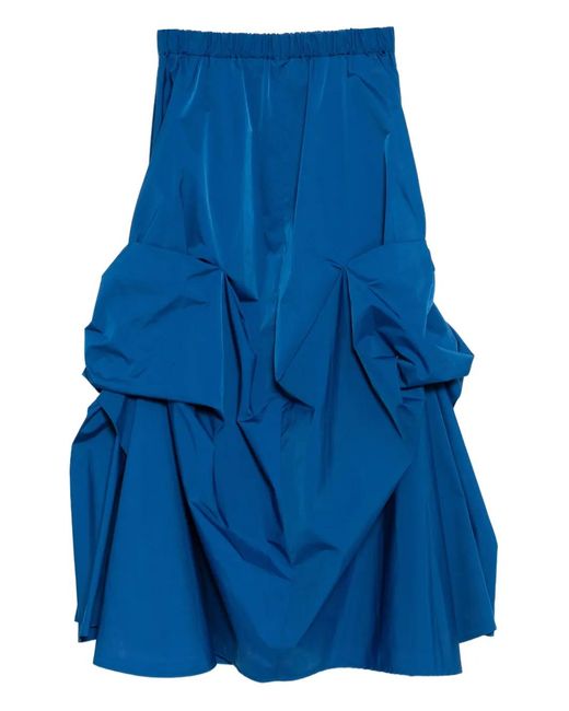 Enfold Ribbon Tucked Skirt in Blue | Lyst