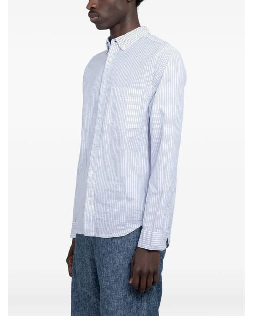 Camicia Colt A Righe di Minimum in White da Uomo