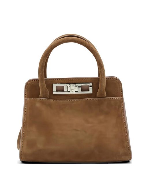 Fabiana Filippi Brown Small Top-Handle Tote Bag