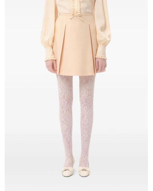 Valentino Garavani Natural Mini Crepe Couture Skirt