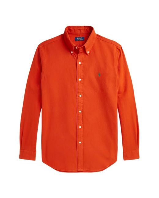 Polo Ralph Lauren Orange Polo Pony-Embroidered Shirt for men