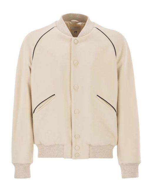 PT Torino Natural Piped-Trim Bomber Jacket for men