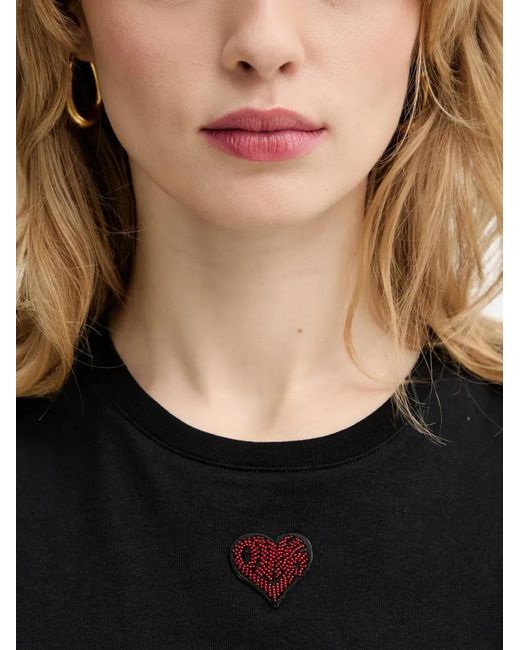 Pinko Black Heart-Appliqué Tank Top