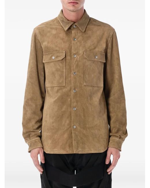 Rick Owens Natural Long-Sleeve Shirt Jacket for men