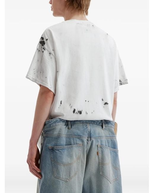 WESTFALL White Cactus-Print Tie-Dye T-Shirt for men