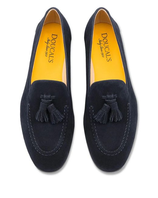 Doucal's Blue Suede Loafers
