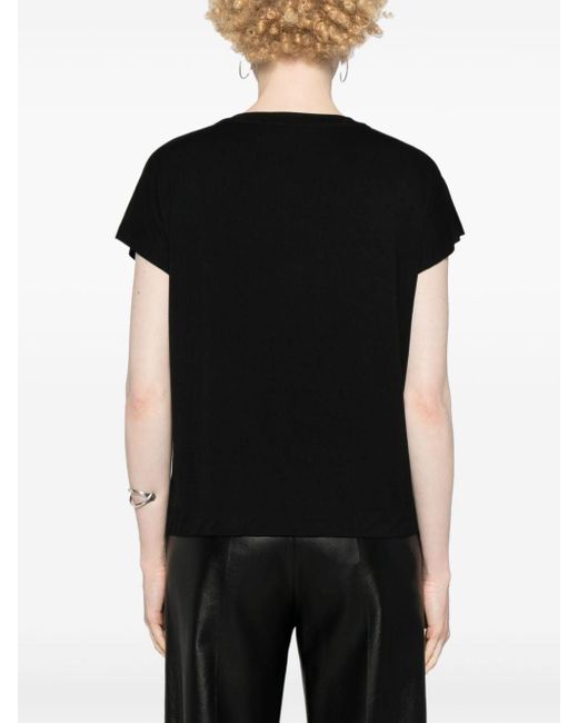 T-shirt à ornements en cristal Liu Jo en coloris Black