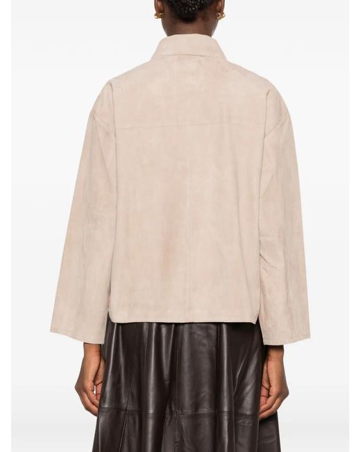 Arma Natural Suede Button-Front Jacket