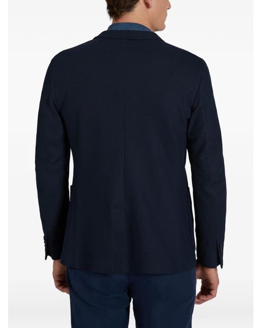 Incotex Blue Rib-Knit Blazer for men