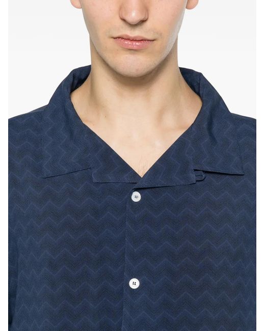 Missoni Blue Zigzag-Print Shirt for men