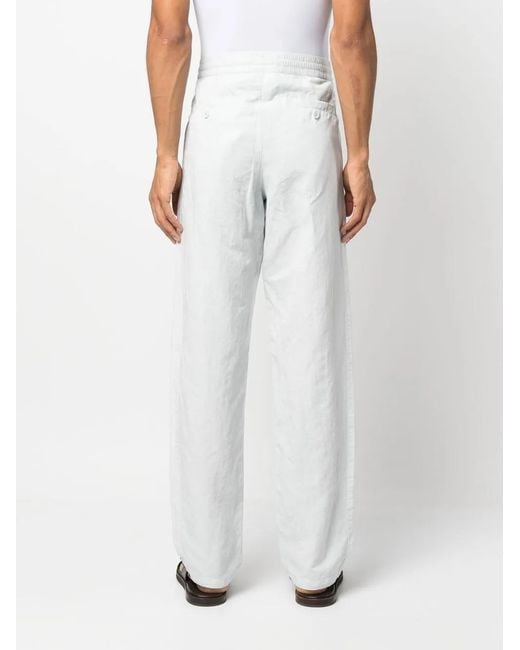 Orlebar Brown White Elasticated-Waist Straight-Leg Trousers for men