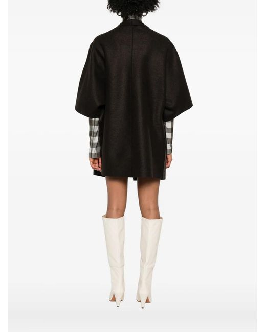 Harris Wharf London Black Short-Sleeve Collared Coat