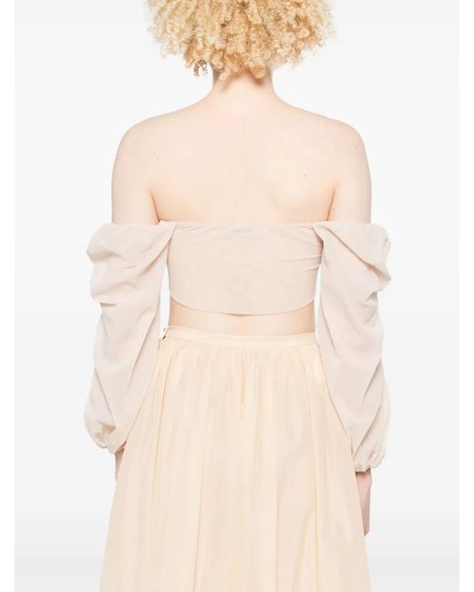 Philosophy Di Lorenzo Serafini Natural Draped-Detail Top
